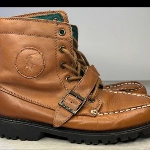 Polo by Ralph Lauren men's boots tan leather Ranger Hi ll size 6
